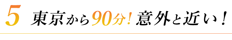 5東京から90分！意外と近い！